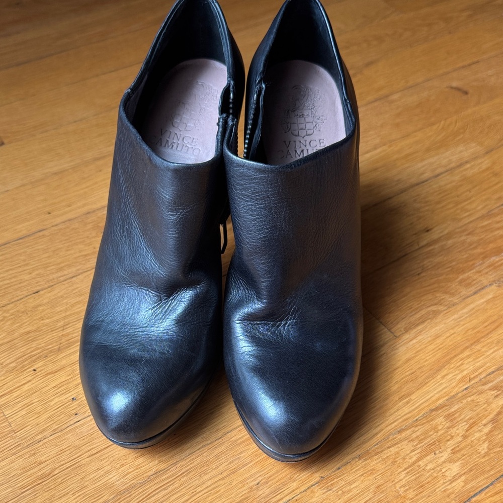 Vince Camuto Sleek Black Ankle Booties.
